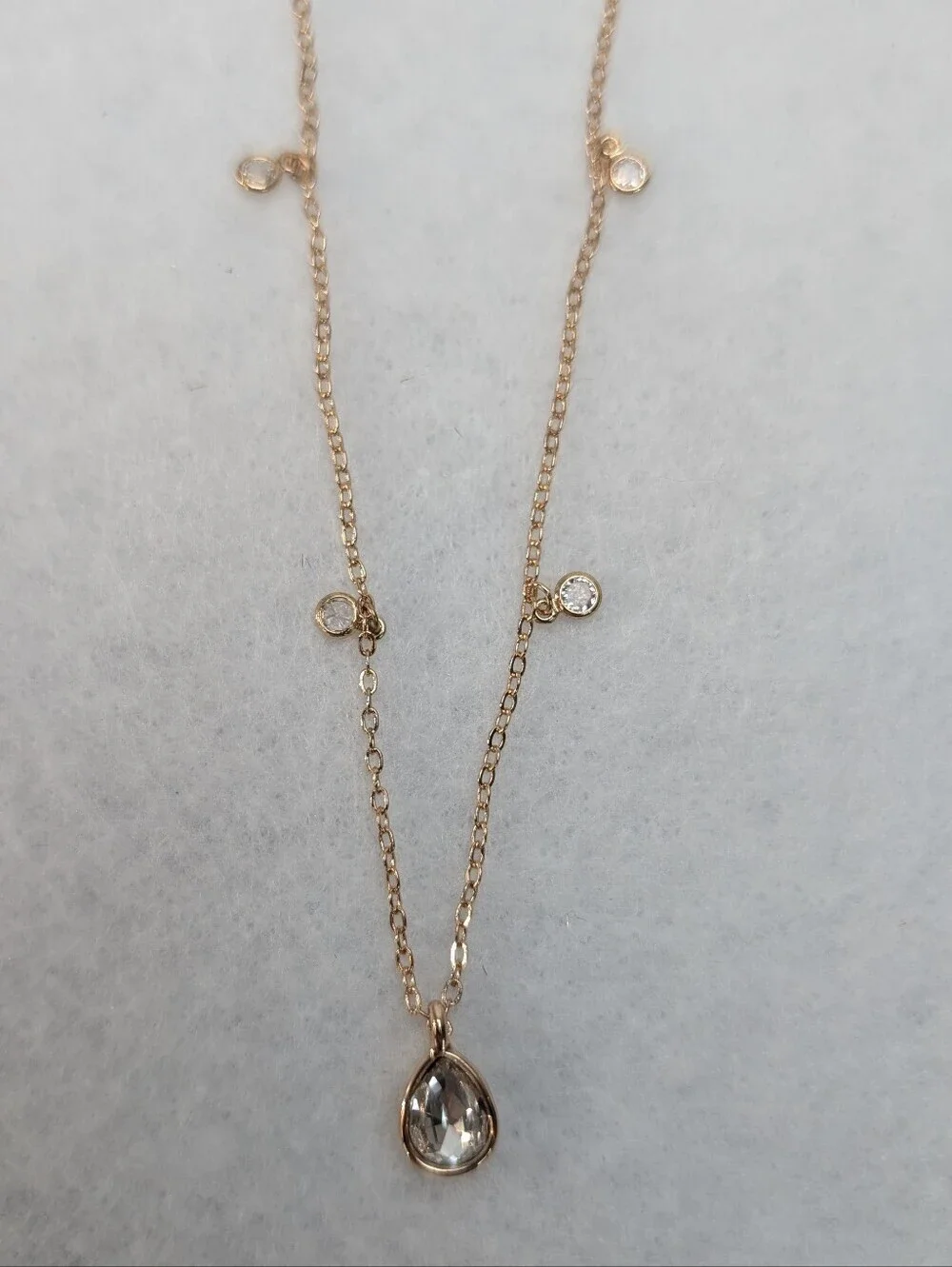 Ettika Dripping Crystals Tear Drop Necklace 14k Gold Plated